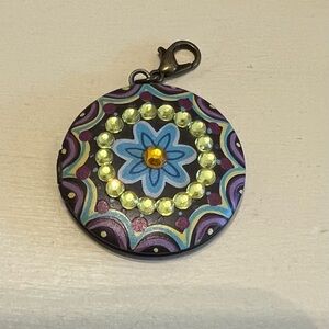 Boho locket- use with a chain for necklace or clip on key chain